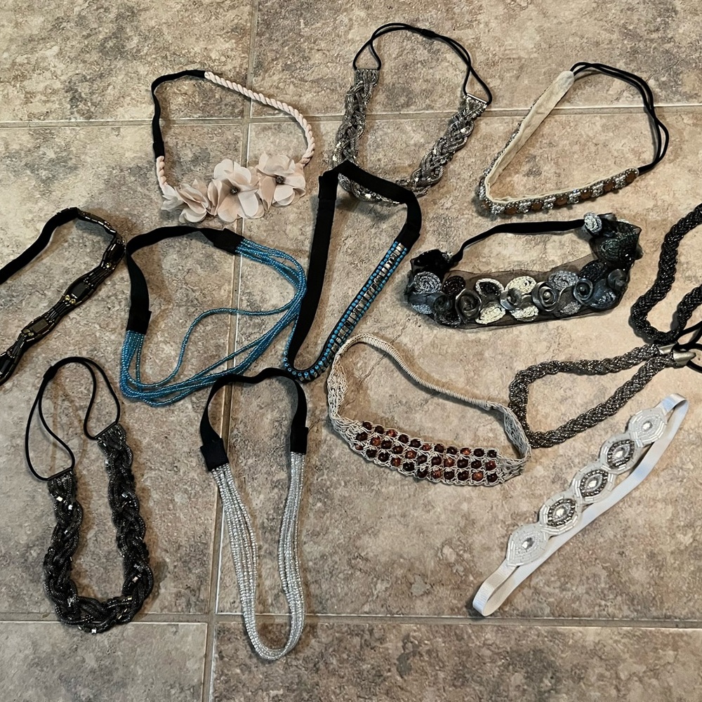 Elegant Women's Hair Accessories Set - Black, Silver, Blue LOT of 12 - Picture 2 of 2